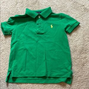 Polo by Ralph Lauren Green and Yellow Polo Shirt Short Sleeve Cotton